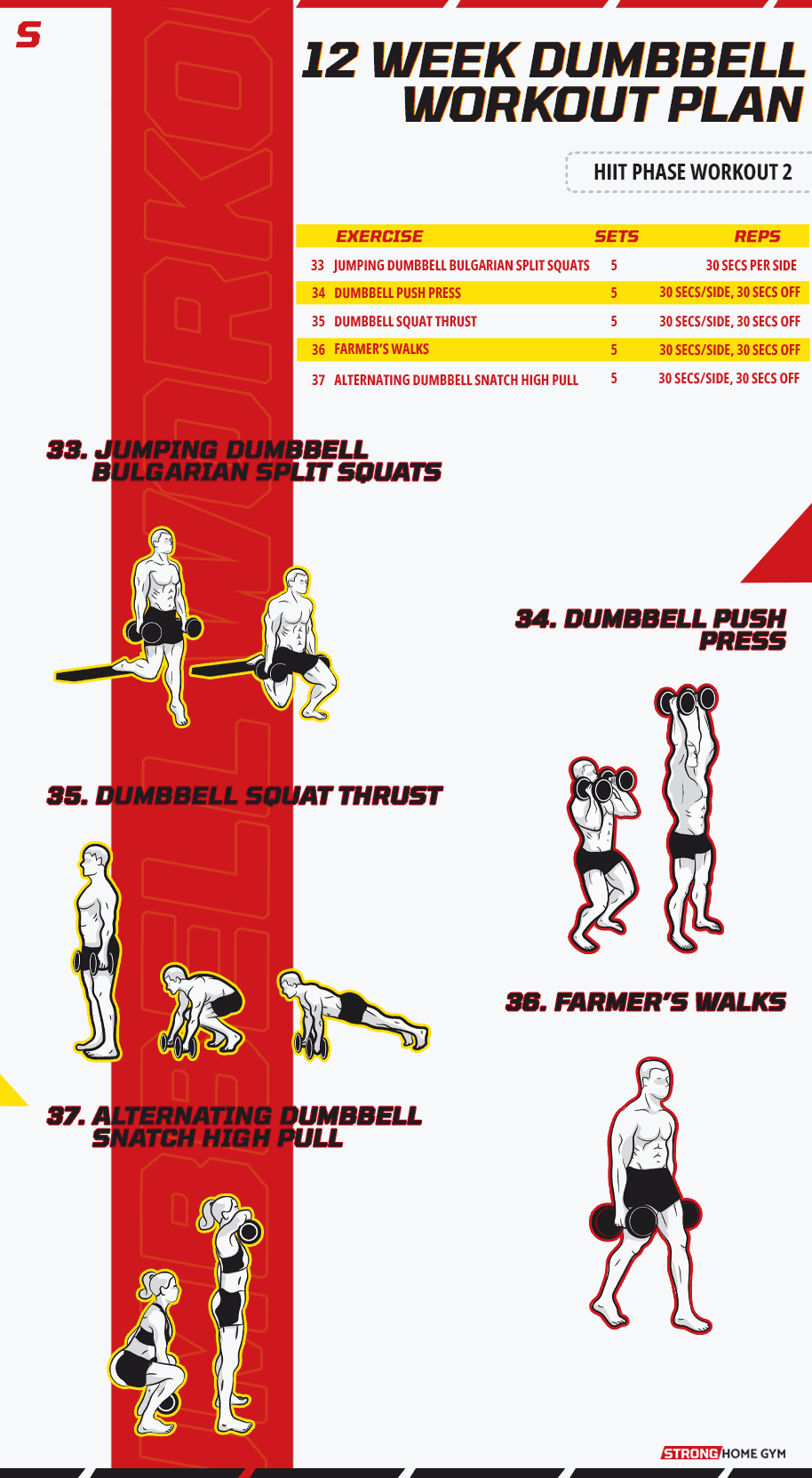 12 week dumbbell workout plan HIIT phase workout two