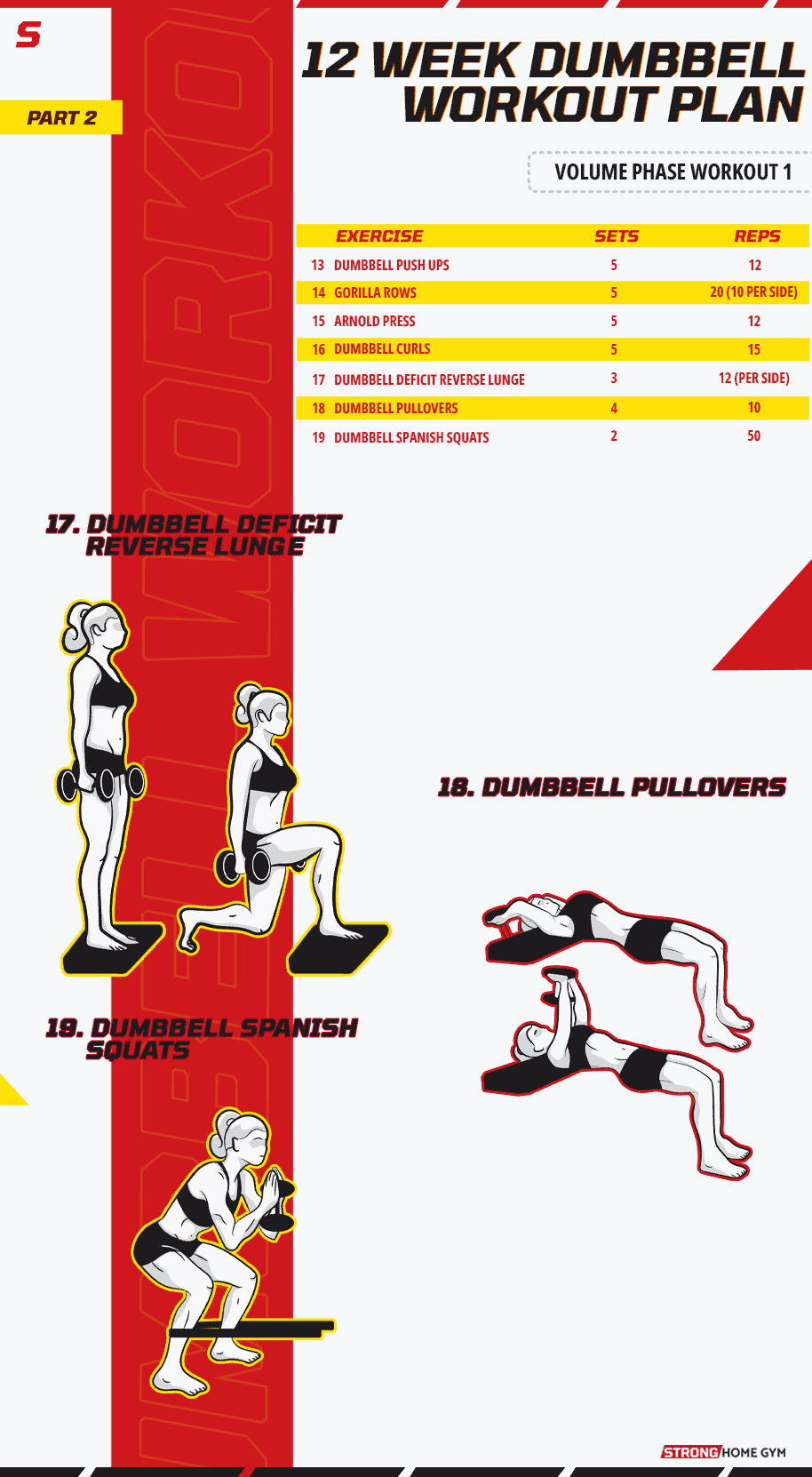 12 week dumbbell workout plan volume phase workout 1 part 2