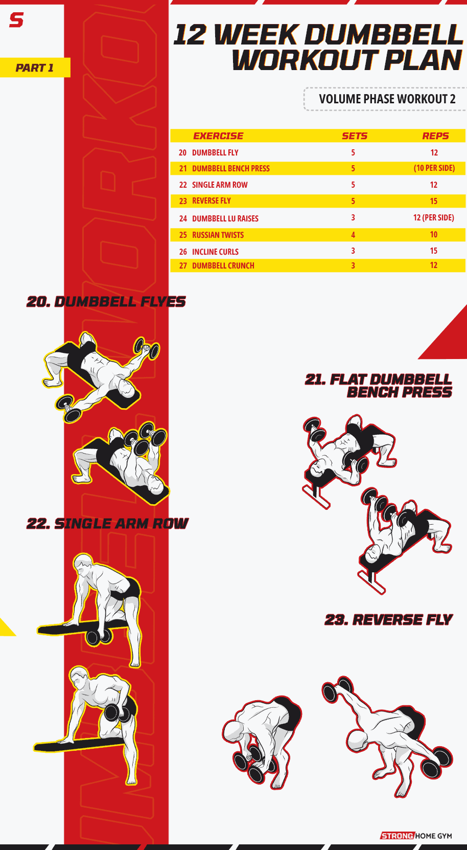 12 week dumbbell workout plan volume phase workout 2 part 1