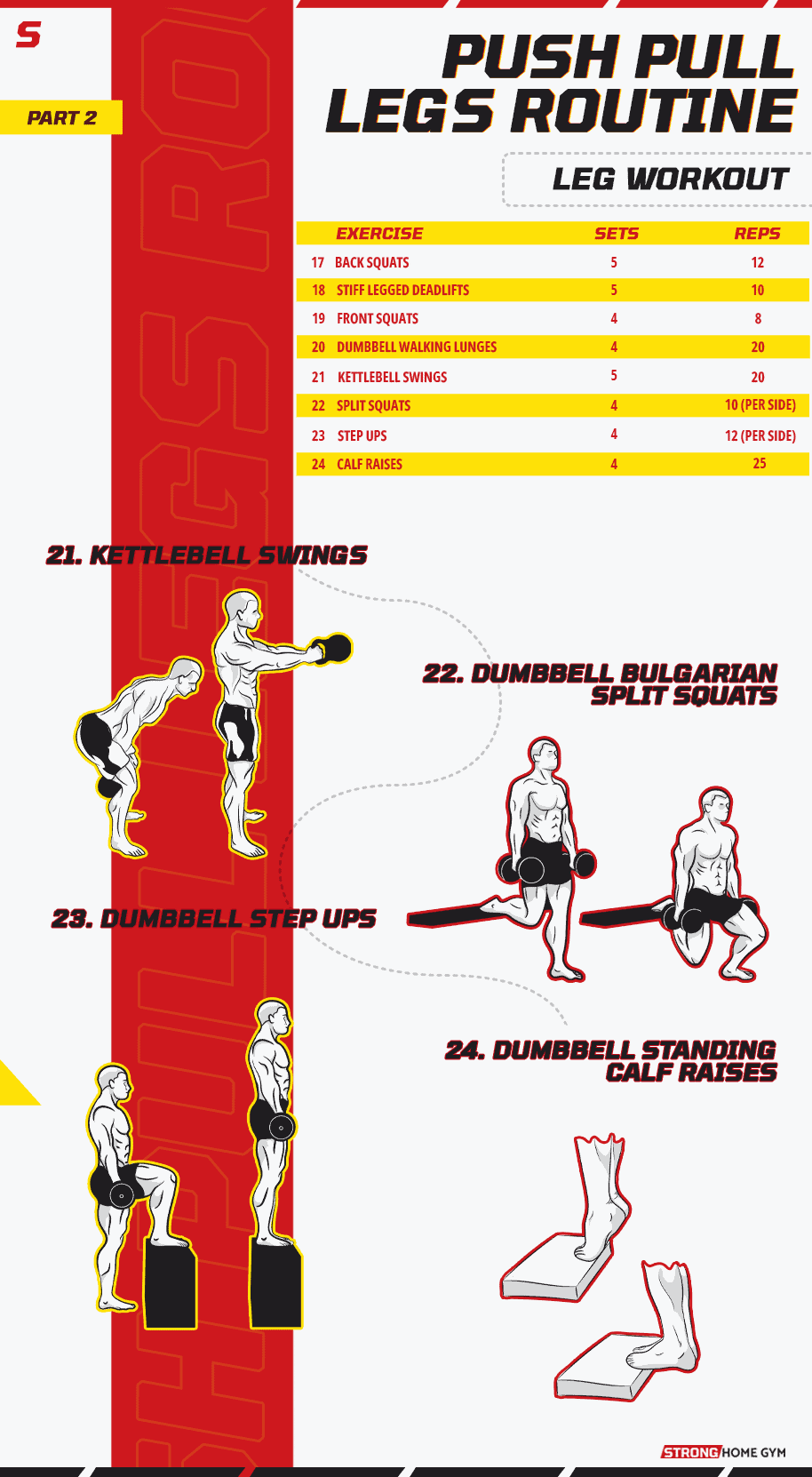 Push pull legs routine leg workout infographic 2