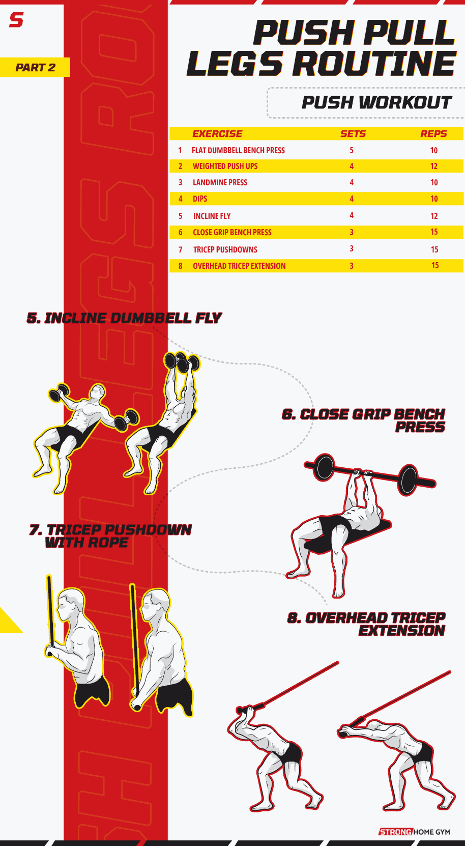 Push pull legs routine push workout infographic 2