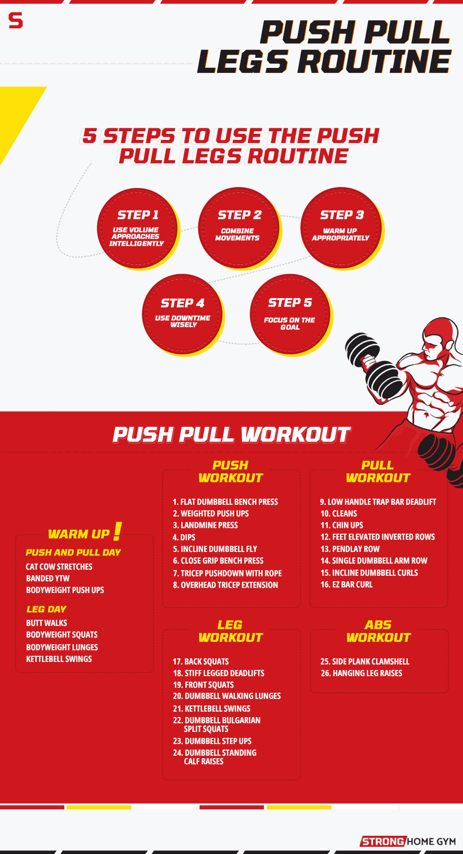 Push pull legs routine general infographic