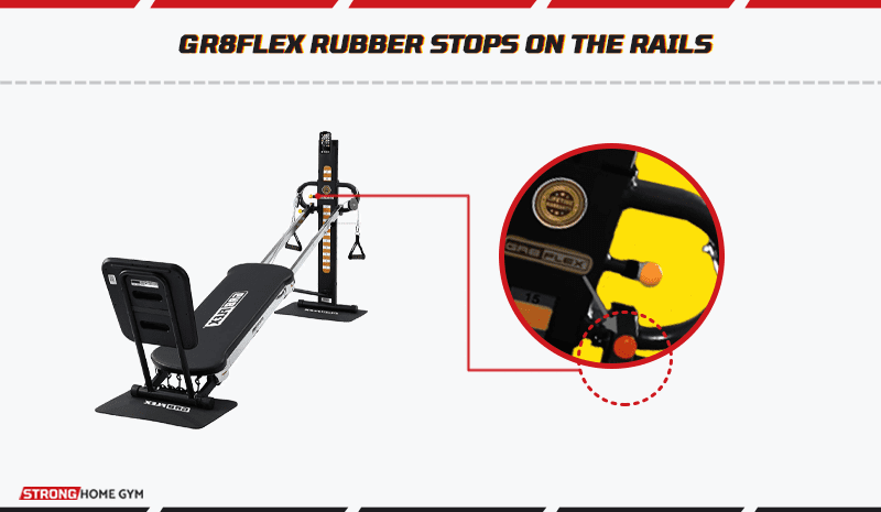 GR8FLEX rubber stops on the rails