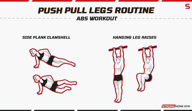 Push pull legs routine abs workout
