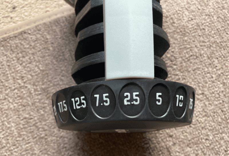 Side-dial and weight-changing mechanism of the Ativafit (top view)