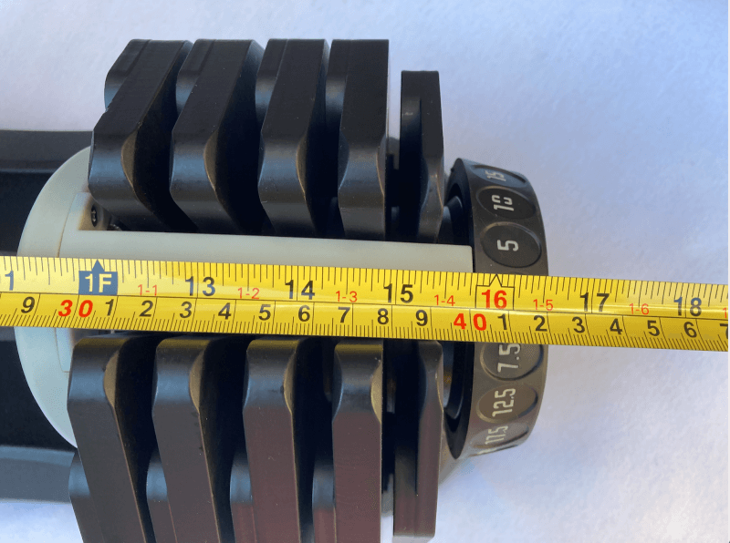 Total length of the AtivaFit dumbbell