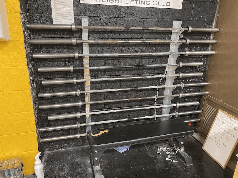 An image of the barbells in MyGym