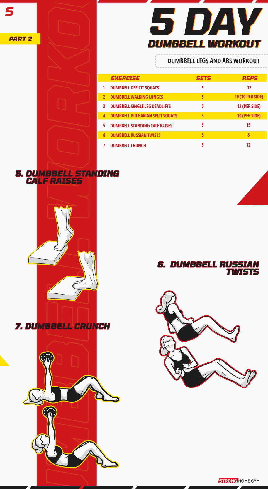 5 Day Dumbbell Legs and Abs Workout part 2