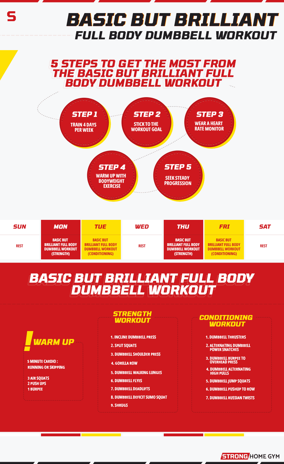 Basic But Brilliant Full Body Dumbbell Workout Infographic