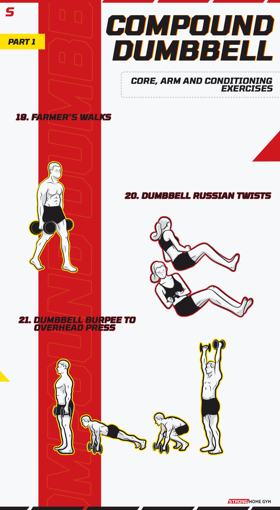 Compound Dumbbell Core, Arm, and Conditioning Exercises part 1