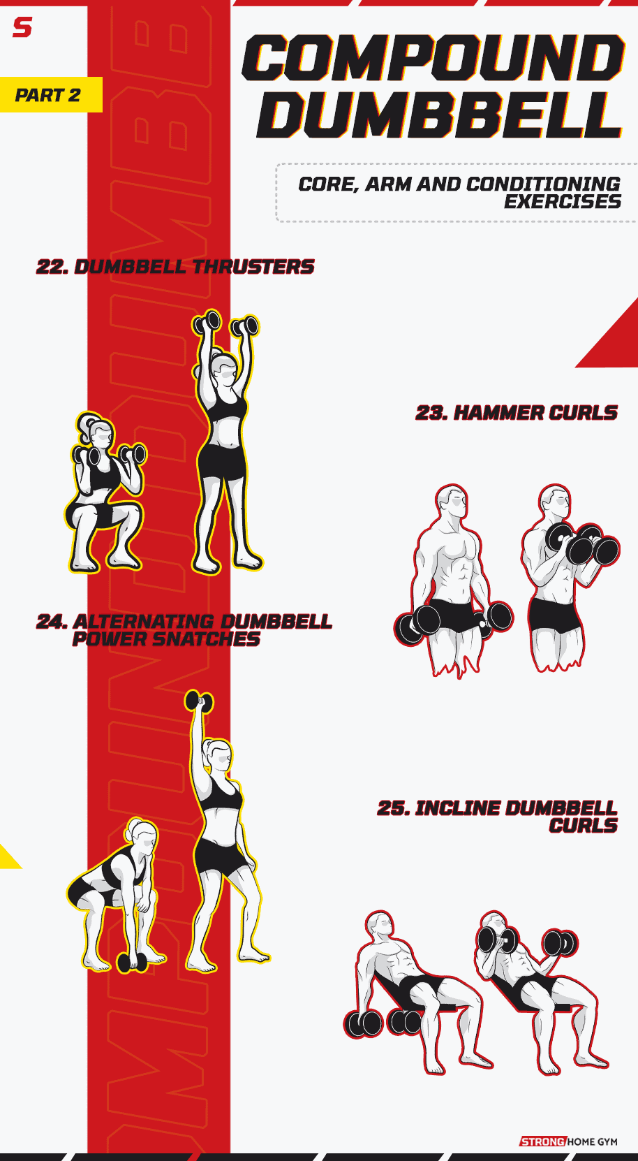 Compound Dumbbell Core, Arm, and Conditioning Exercises part 2