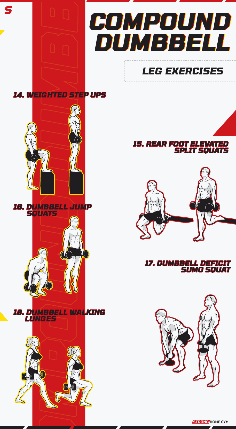Compound Dumbbell Leg Exercises Infographic