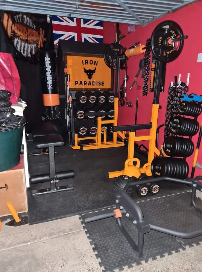 Home Gym With Dumbbells and bands