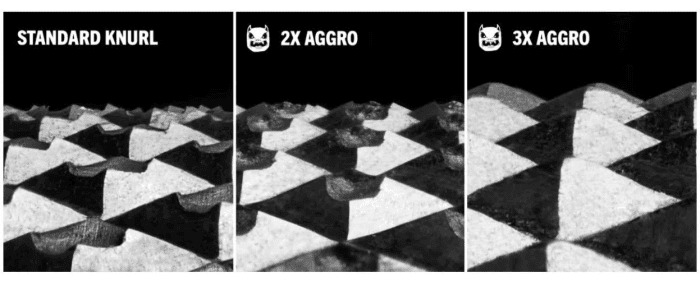 Rogue Aggro knurling vs standard knurling