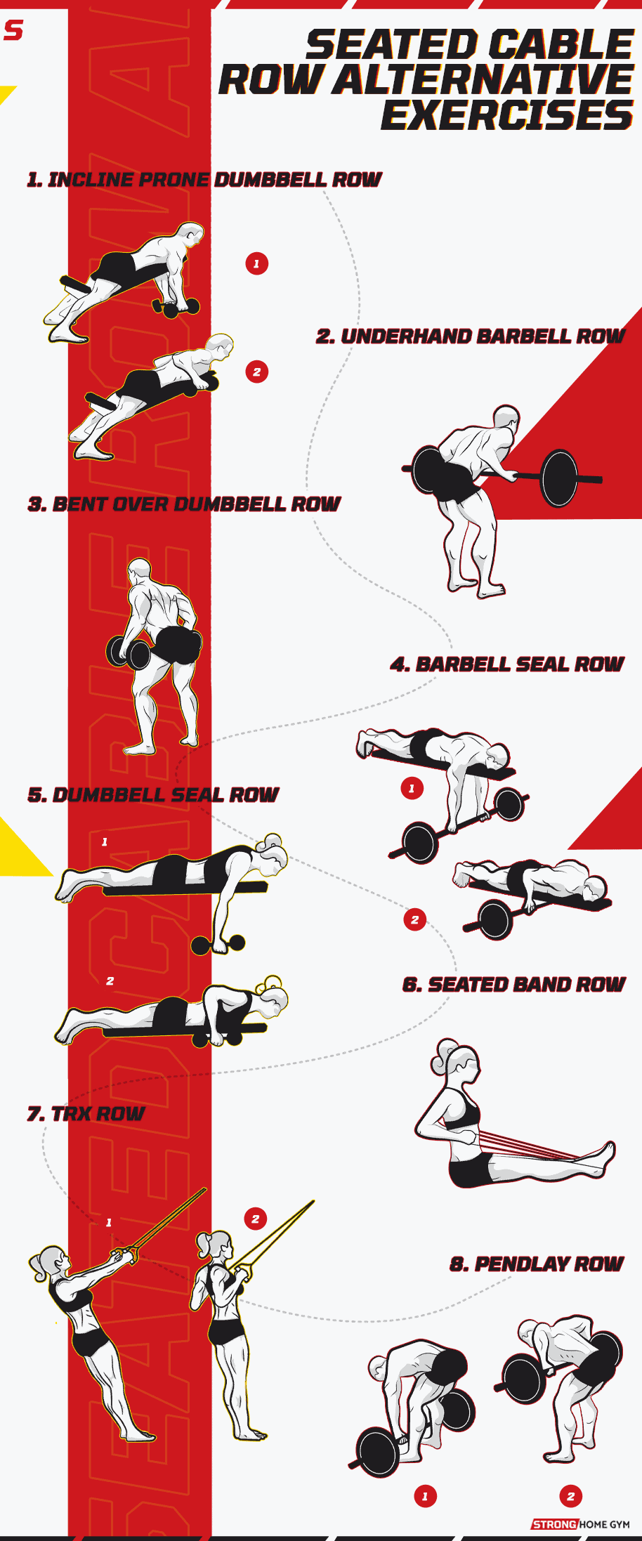 Seated cable row alternative infographic