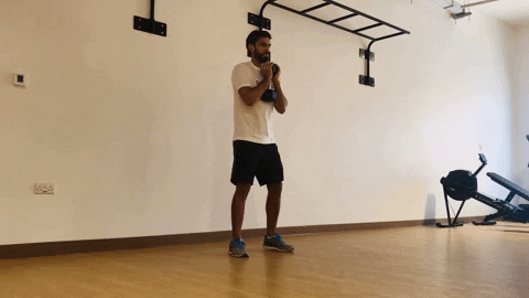 Goblet squat demonstration
