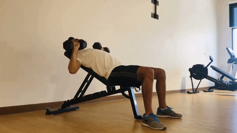 Dumbbell incline bench press demonstration