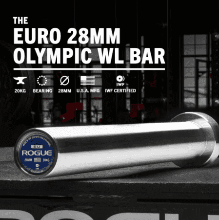 Rogue Euro 28Mm Olympic Weightlifting Bar Edited