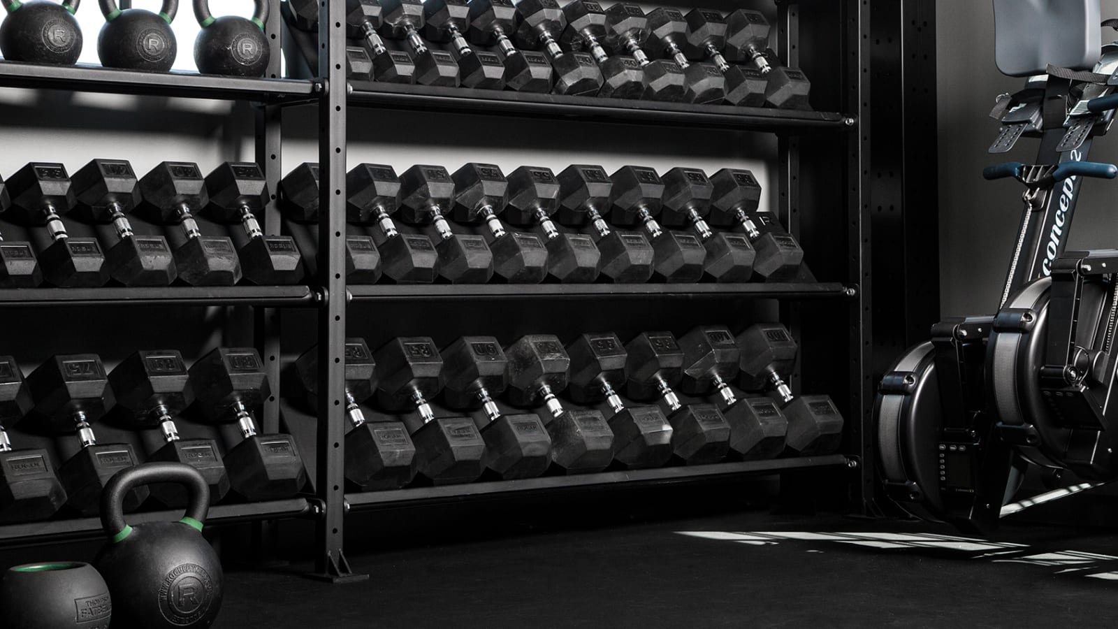 Rogue Rubber Hex Dumbbells
