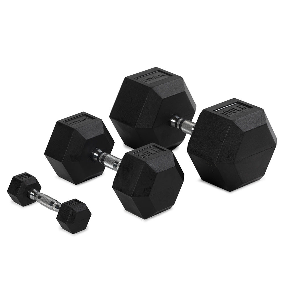Titan Fitness Rubber Hex Dumbbells