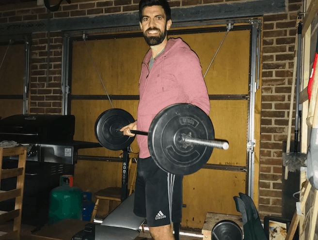 Mike with a standard barbell